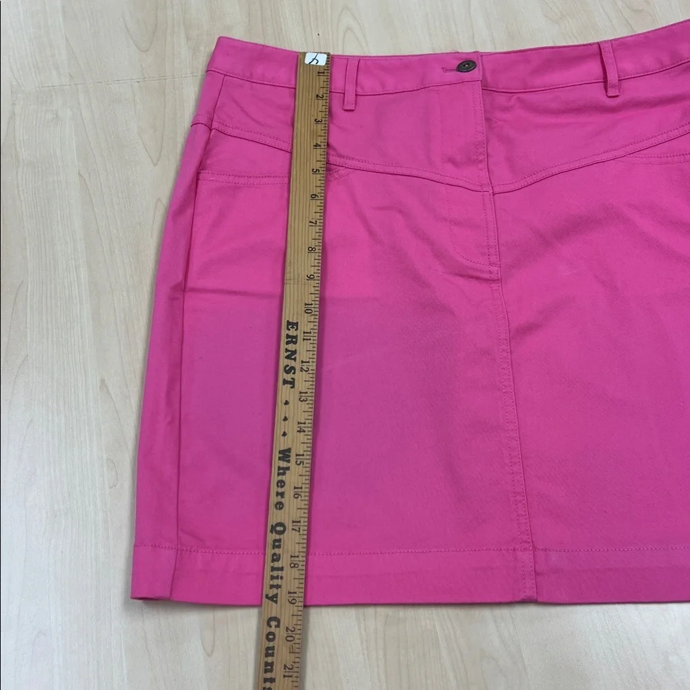 Brooks Brothers 346 Y2K Pink Cotton Stretch Mini Skirt 14 - Picture 2 of 8